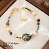 Pulsera de Concha de Abulón Estilo Maillard para Mujer, Pulsera Versátil de Lujo Ligero para Otoño e Invierno, Pulsera de Perlas con Cuentas de Gama Alta