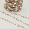 Colar de Joias DIY Corrente de Cobre Semi-Acabada Banhado a Ouro 18K Forte Retenção de Cor Pequena Cabaça Pérola Cristal Fio Torcido Corrente Artesanal