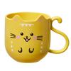 Taza para enjuague bucal infantil de dibujos animados lindos gatito estudiante baño taza para cepillo moda taza de plástico con asa resistente a caídas