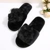 Pantuflas de Felpa de Flores Estilo Coreano Nuevo de Tamaño Grande para Mujer Otoño e Invierno para Casa Interior Pantuflas de Algodón de Felpa de Suela Plana Venta al por Mayor
