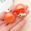 Accesorios de manzana de burbuja coloridos con recubrimiento UV, colgantes de fruta acrílicos, joyería para pulseras y collares DIY al por mayor