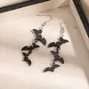 Pendientes de Gato Calabaza Personalidad Transfronteriza Europea y Americana Originales Dibujos Animados Murciélago de Terror Acrílico Pendiente de Halloween Mujer
