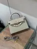 Bolsa Kelly de Segunda Geração Mini Bolsa Transversal Feminina 2026 Novo Estilo Bolsa de Ombro Estampa de Palmeira Couro Macio Moda Versátil Bolsa da Moda