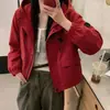 Nova jaqueta corta-vento com capuz de alta qualidade para outono para mulheres, jaqueta de trabalho, casual e versátil, modeladora e estilosa