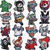 Pegatinas de tela bordadas con tema navideño, pegatinas de parche de manzana de dibujos animados, material de polvo brillante, ardilla pequeña, logotipo bordado de computadora, venta al por mayor