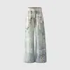 Calça Corrente de Doces Estilo Americano, Jeans com Estampa Digital Picante para Mulheres, Nova Moda de Outono Calças de Cintura Alta de Perna Reta Comprimento Total
