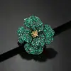 Broche de Rosa Completo de Diamante de Lujo Ligero Europeo y Americano de Alta Resistencia Broche Exquisito Elegante de Traje Pin de Accesorio para Ropa