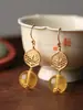 Aretes de Cera de Abeja, Aretes de Gota de Agua, Estilo Vintage, Naturales, de Nicho, Plata Pura