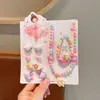 Caja de regalo de joyería para niños, juego de joyas para el cabello de niña pequeña, regalo de cumpleaños, collar de princesa, pendientes, caja portátil al por mayor