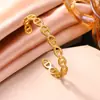 Pulsera Nudosa de Acero Inoxidable y Oro de 18 Quilates Pulsera de Tres Piedras Pulsera de Nariz de Cerdo Esmaltada
