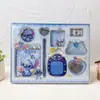 Comercio Exterior Transfronterizo Serie Labubu Cuaderno de Cuero 64K Set Divertido de Papelería Cuaderno Planificador Combo de Arte con Cuentas Venta al por Mayor