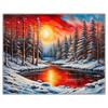 5diy Pintura de Diamantes Diamante Completo Paisaje Nocturno Aurora de Ensueño Material de Pegatina Hecho a Mano Bordado de Diamantes del Paisaje Diamante Brillante