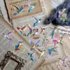 Serie de 50 flores y pájaros acuarela pegatinas para diario personal material pegatinas decorativas transparentes impermeables PET pegatinas naturales