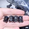 Acessórios Naturais de Obsidiana Prateada Mexicana Tartaruga Dragão Girassol Borboleta Esculpido à Mão com Furo para Montagem de Pulseira DIY