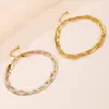 Pulsera única de diseño de nicho tejida a mano de acero de titanio para mujer, pulsera personalizada de moda nueva europea y americana, no se decolora