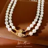 Collar Magnético de Perlas con Saturno Incrustado de Diamantes y Perlas de Doble Capa, Cadena para Clavícula de Lujo Ligero de Nicho, Exquisito y Elegante Accesorio para el Cuello Estilo Palacio