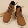 Superventas de Amazon Botas Casual Retro de Caña Alta para Hombre Estilo Británico Botas de Trabajo de Caña Alta Botines Versátiles de Moda - 25717