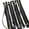 Zíper decorativo de metal com dentes em Y 3#5#8 cor platina dourado claro, fechamento duplo na cauda, para roupas e bolsas, atacado