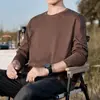 Camiseta de Manga Larga Pesada 100% Algodón para Hombre, 270g, Nuevo Estilo Primavera y Otoño 2026, Camiseta Base Juvenil, Corte Holgado, Ropa Interior, Camisa de Otoño para Hombre