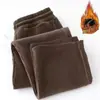 Pantalones Casuales de Pana para Hombre Otoño e Invierno Cintura Elástica Pierna Recta Pantalones Largos Engrosados con Terciopelo Interior Sueltos Modernos Versátiles