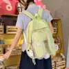 Mochila Muy Atractiva y Linda con Orejas de Conejo para Niñas, Estilo Coreano con Adorno de Encaje de Puntos, Mochila para Estudiante de Secundaria, Mochila Escolar