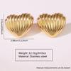 Pendientes de Hojas de Acero Inoxidable Chapados en Oro Estilo INS Moda Pendientes Distintivos de Hojas de Acero Inoxidable Pendientes Europeos y Americanos