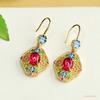 Aretes de Rubí Cultivado Aiyu Aretes Colgantes de Corindón Rojo para Mujer Nuevo Estilo Chino Venta al por Mayor Dropshipping S4050821L