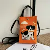 2026 Série de Desenhos Animados Japoneses e Coreanos Bolsa de Celular Tricotada Bolsa Transversal Fashion Trendy Bolsa de Celular Tricotada Versátil para Moedas