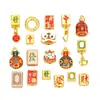 Colgante de Esmalte Chapado en Oro de Aleación Estilo Chino Mahjong León Cuentas Espaciadoras Colgante Accesorios de Cuentas para Pulsera Collar DIY Hecho a Mano