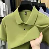 Camisa polo de manga corta lisa para hombre de algodón mercerizado 100% de verano, nueva, con cuello de solapa, top de moda para negocios, de manga media
