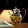 Tetera de Imitación de Bambú Dorado y Plateado Dinastía Song Tetera para Té Verde Vidrio de Borosilicato Alto Juego de Té Kung Fu Tetera con Asa Lateral con Filtro Tetera Individual