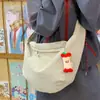 Bolsa Grande de Lona para Dumplings para Mujer, Simple Casual Versátil para Viaje, Bolso Cruzado de Hombro para Estudiantes, Deportes y Trayectos