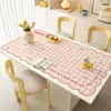 Mantel individual para mesa de comedor estilo crema, impermeable, a prueba de aceite, lavable, resistente al calor, PVC, lujo ligero, sensación de alta gama, protector de superficie de mesa de café