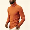 Suéter de punto trenzado de cuello alto para hombre 2026, jersey de otoño e invierno, estilo europeo y americano, ajuste ceñido, manga larga, capa base