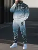 Estación Independiente Temu Moda Masculina Transfronteriza Tendencia Estilo Europeo y Americano Otoño Casual Deportivo Sudadera con Estampado Traje Dos Piezas