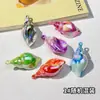 64X30Mm Chapado en Color Degradado Bicolor Caracola Grande Acrílico Llavero Colgante DIY Accesorio