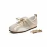 Novos Tênis de Treino em Couro Macio para Mulheres 2025 Outono Sapatos Femininos Versáteis Sapatilhas Tênis Confortáveis Laço Sapatos Forrest Gump