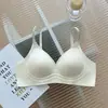 Ropa interior sin costuras de enfriamiento para mujer, transpirable para verano, anti-caída, push-up, con tirantes de diamantes brillantes, sujetador sin varillas