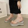 Sandalias Francesas de Cuña sin Cierre para Exteriores Estilo Hada Suela Gruesa Nuevo Diseño 2025 Zapatillas de Tacón Alto de Nicho