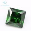 Lote de fábrica 5A cuadrado verde circonio piedra desnuda artificial puntiaguda inferior ángulo recto coche Flor Princesa Cuadrado abuela verde piedra blanca CZ