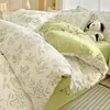 Conjunto de Roupa de Cama de Algodão Integral de Quatro Peças, Algodão Puro Novo Estilo 2026, Roupa de Cama Fresca e Simples, Lençol, Capa de Edredom, Conjunto de Três Peças, Adequado para Todas as Estações