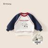 Roupa Infantil Youbao 2026 Nova Coleção Primavera e Outono Blusa Infantil Raglan Color Block Camiseta Manga Longa para Meninas