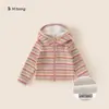 Bangxuan Huzhou Zhili roupa infantil moletom infantil estiloso top listrado para bebês jaqueta feminina outono estilo coreano