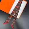 Outono Novo Casual Letras Feminino Versátil Decorativo Bolsa de Laço Lenço de Seda Fino Estreito Faixa de Cabelo Fita Pequena Lenço de Seda Transfronteiriço
