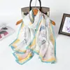 Pañuelo de Seda Grande Largo Estampado de Camello del Desierto Flor Cortada Primavera y Verano Chal de Viaje de Alta Gama Protección Solar Pañuelo para Mujer Pañuelo para la Cabeza