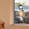 BRUP Lindos y Suaves Tres Gatitos Pegatinas Estáticas para Ventana Gatito de Peluche Balcón Baño Pegatinas para Ventana HS-JD2174C