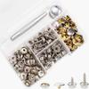 [Fábrica] 42 Piezas en caja 10mm15mm hebilla de cobre tornillo de acero inoxidable hebilla blanca grande hebilla para lona de coche barco