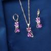 Nuevo Producto Coreano Aretes de Gema de Gatito Simple Collar Femenino Douyin Mismo Estilo Lujo Accesible Moda Hebilla de Oreja Cadena Clavicular