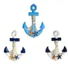 Promoción de fábrica 33cm estilo mediterráneo ancla ancla termómetro gancho decorativo colgante de artesanía de madera