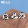 Plata S925 Accesorios de Plata Taian Bandeja de Flor Tapa de Flor Junta Espaciadora Bandeja de Cuentas con Forma de Corazón Cuentas Espaciadoras Cadena para Pulseras de Cuentas de Buda DIY Accesorios
